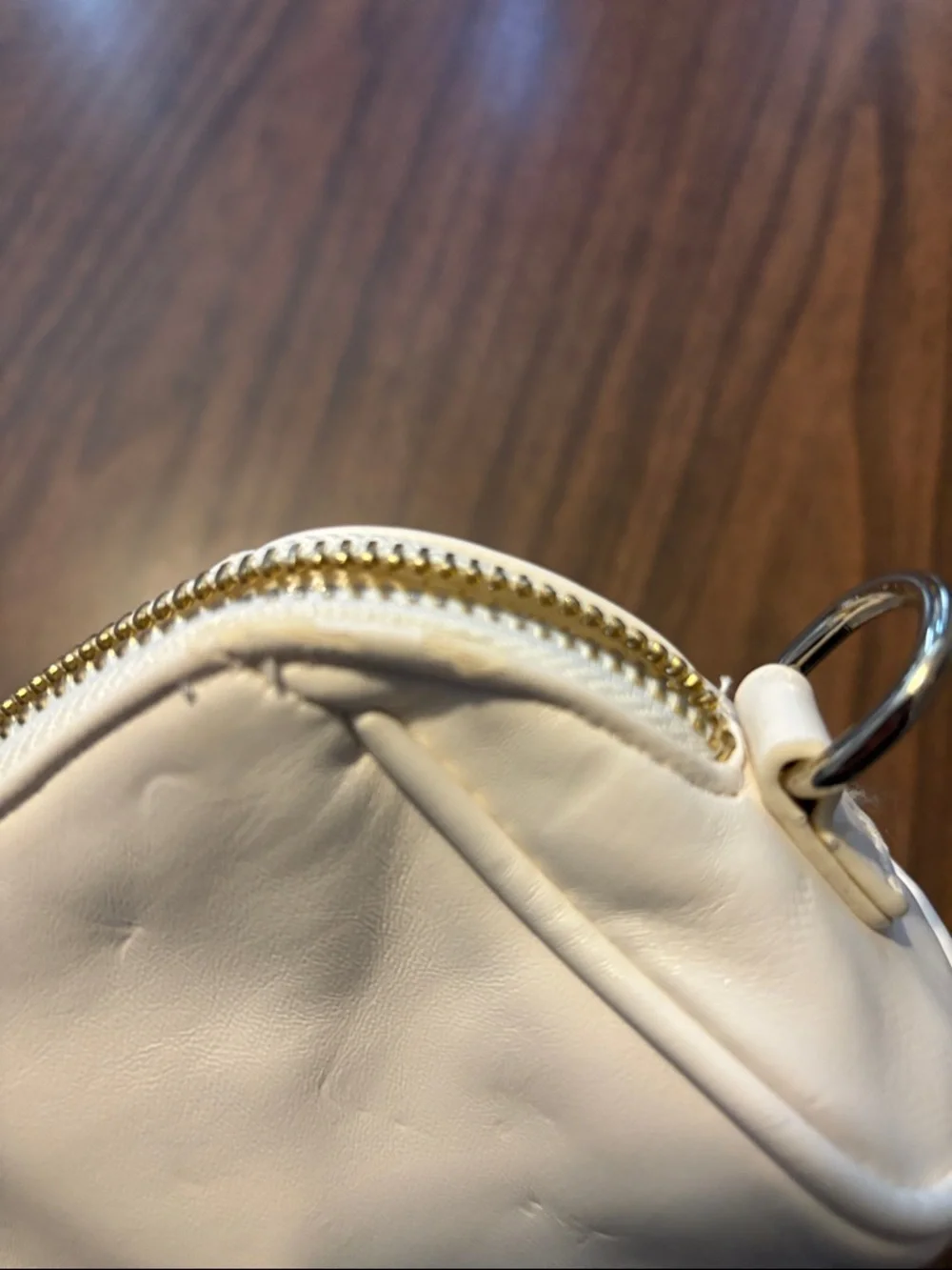 Versace Mini White Faux Leather Cosmetic Case